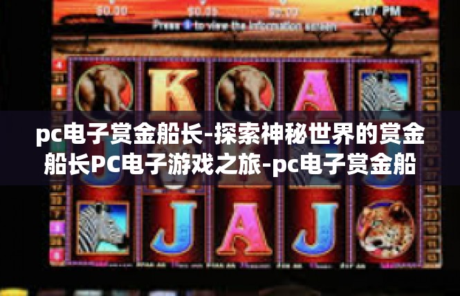 pc电子赏金船长-探索神秘世界的赏金船长PC电子游戏之旅-pc电子赏金船长