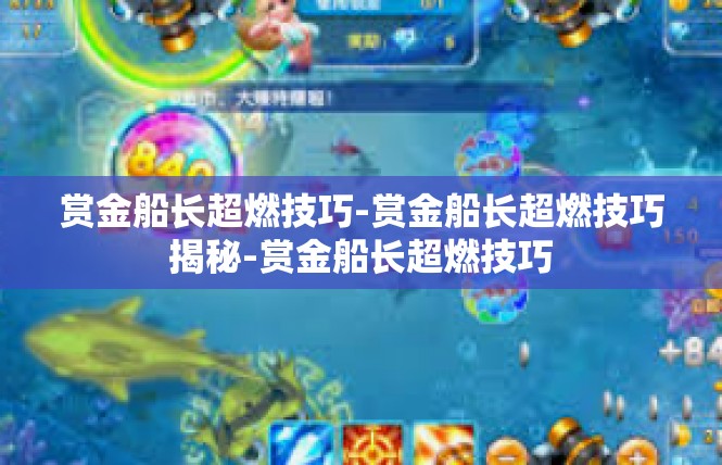 赏金船长超燃技巧-赏金船长超燃技巧揭秘-赏金船长超燃技巧