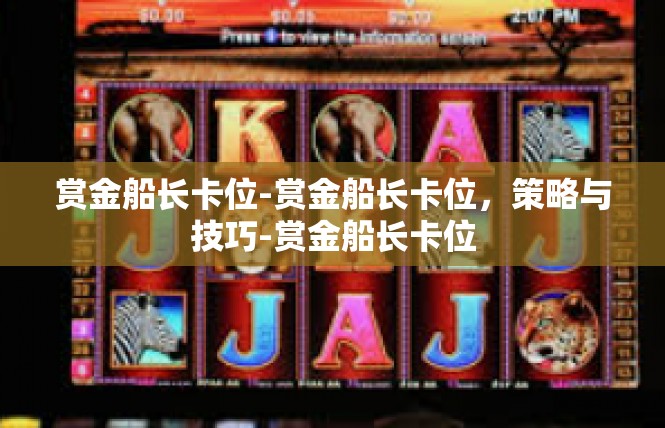 赏金船长卡位-赏金船长卡位，策略与技巧-赏金船长卡位