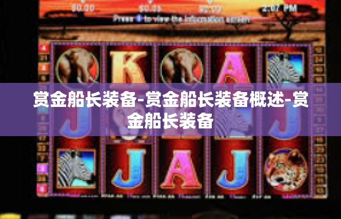 赏金船长装备-赏金船长装备概述-赏金船长装备