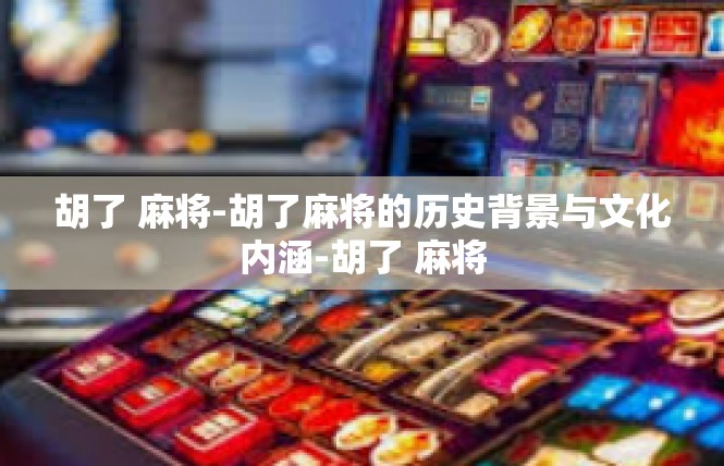 胡了 麻将-胡了麻将的历史背景与文化内涵-胡了 麻将