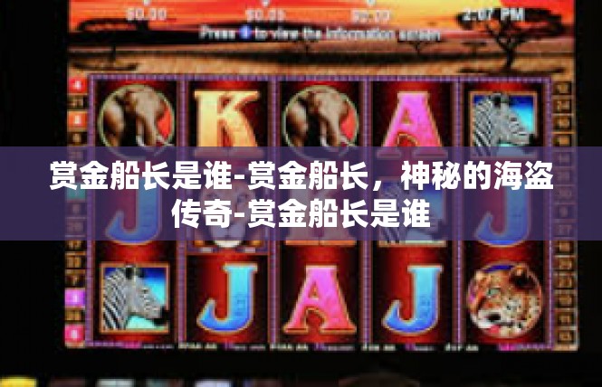 赏金船长是谁-赏金船长，神秘的海盗传奇-赏金船长是谁