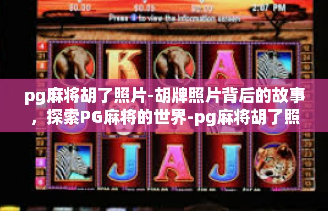 pg麻将胡了照片-胡牌照片背后的故事，探索PG麻将的世界-pg麻将胡了照片
