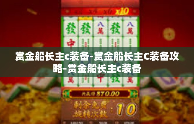 赏金船长主c装备-赏金船长主C装备攻略-赏金船长主c装备