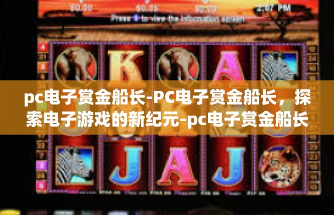 pc电子赏金船长-PC电子赏金船长，探索电子游戏的新纪元-pc电子赏金船长