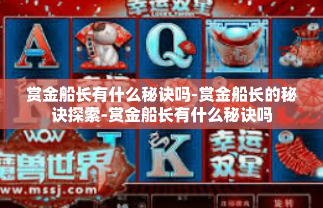 赏金船长有什么秘诀吗-赏金船长的秘诀探索-赏金船长有什么秘诀吗
