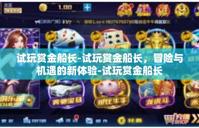 试玩赏金船长-试玩赏金船长，冒险与机遇的新体验-试玩赏金船长