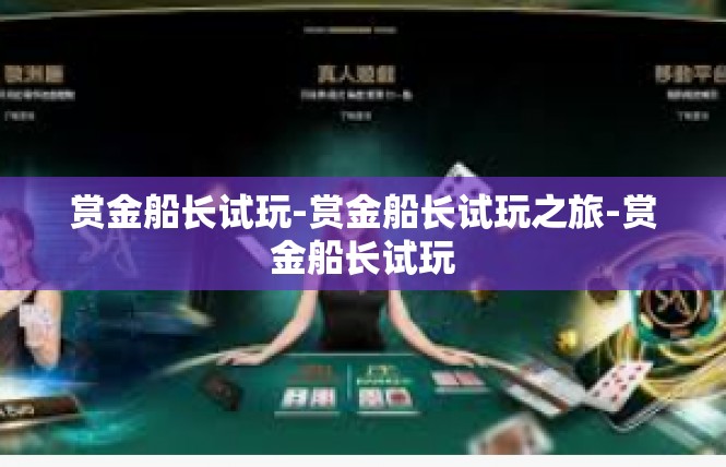 赏金船长试玩-赏金船长试玩之旅-赏金船长试玩