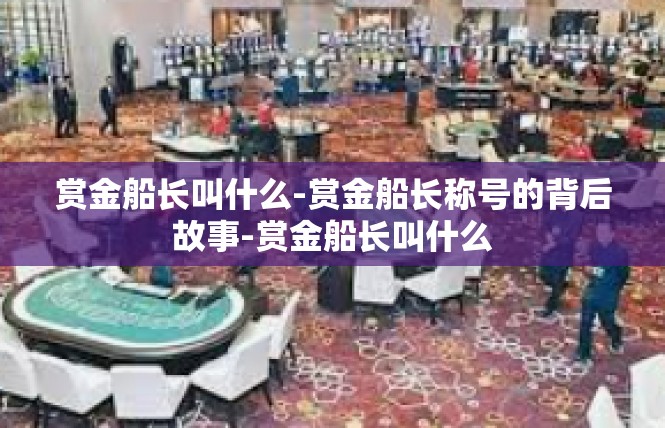 赏金船长叫什么-赏金船长称号的背后故事-赏金船长叫什么