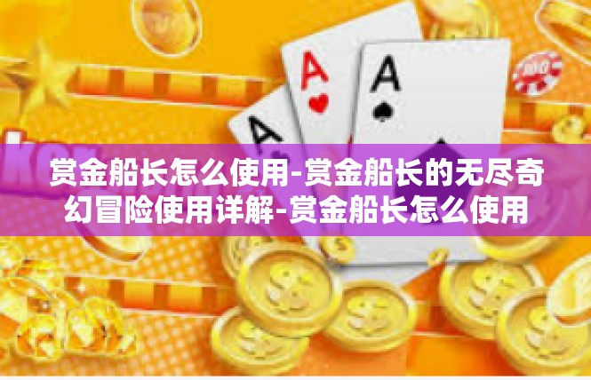 赏金船长怎么使用-赏金船长的无尽奇幻冒险使用详解-赏金船长怎么使用