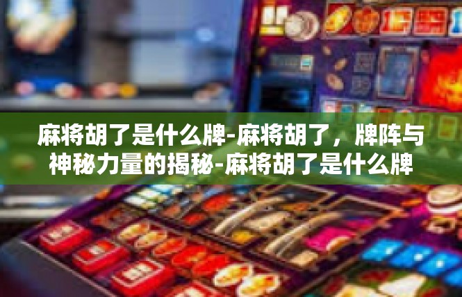 麻将胡了是什么牌-麻将胡了，牌阵与神秘力量的揭秘-麻将胡了是什么牌