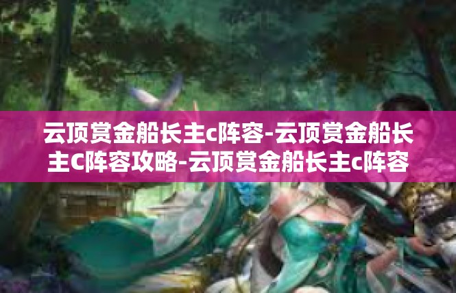 云顶赏金船长主c阵容-云顶赏金船长主C阵容攻略-云顶赏金船长主c阵容