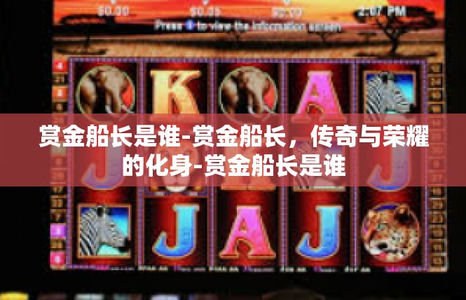赏金船长是谁-赏金船长，传奇与荣耀的化身-赏金船长是谁