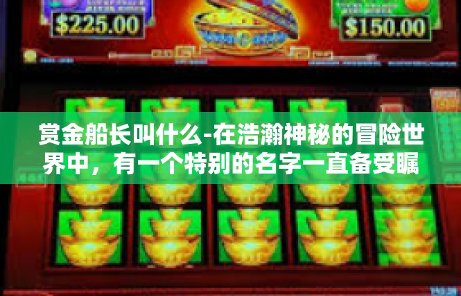 赏金船长叫什么-在浩瀚神秘的冒险世界中，有一个特别的名字一直备受瞩目，那就是传说中的赏金船长。赏金船长叫什么