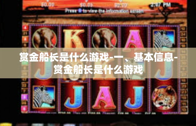 赏金船长是什么游戏-一、基本信息-赏金船长是什么游戏