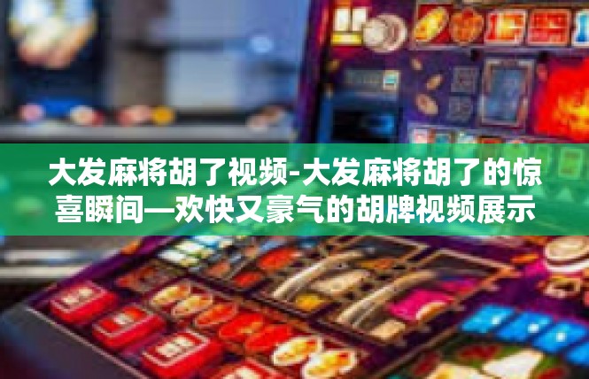 大发麻将胡了视频-大发麻将胡了的惊喜瞬间—欢快又豪气的胡牌视频展示-大发麻将胡了视频